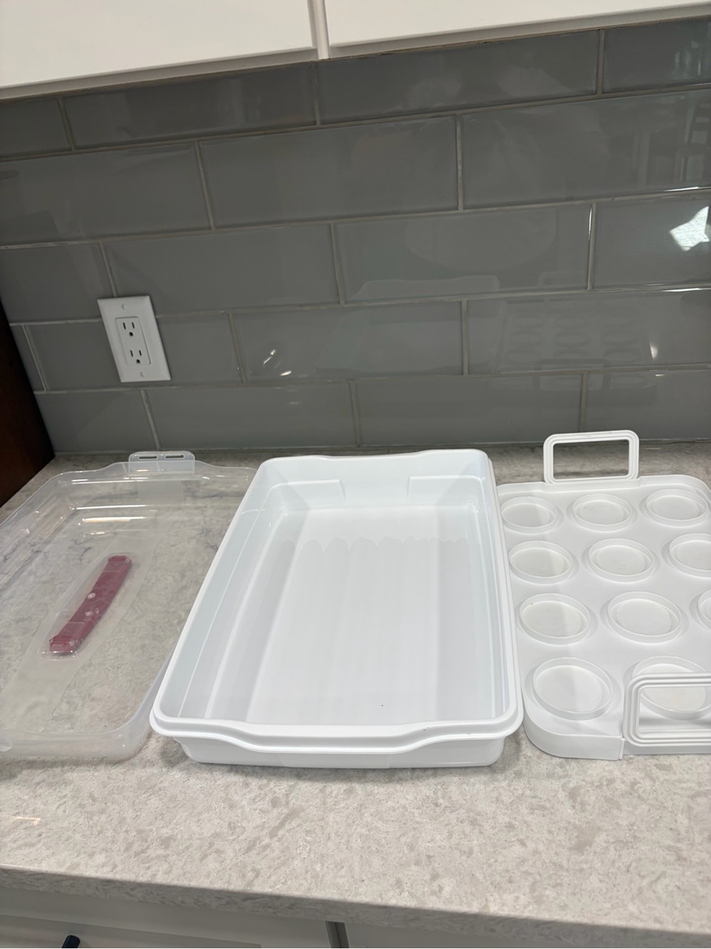 Portable Cupcake & Cake Carrier with Reversible Insert & Lid